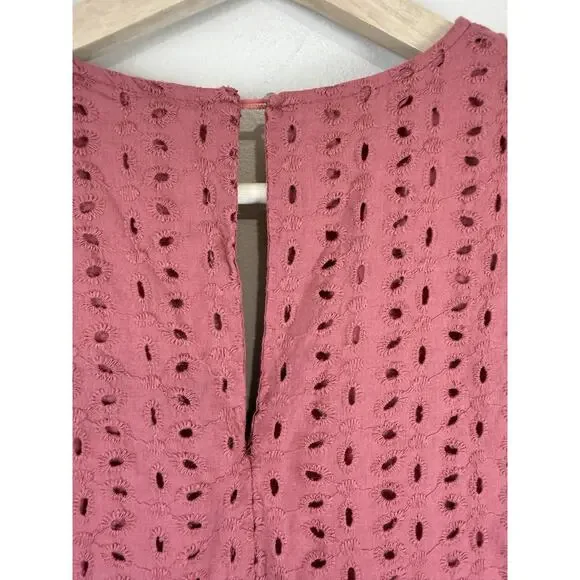 Mustard Seed Rust Eyelet Romper Dress Women’s S Terracotta Ruffle Boho Playsuit - Picture 9 of 16